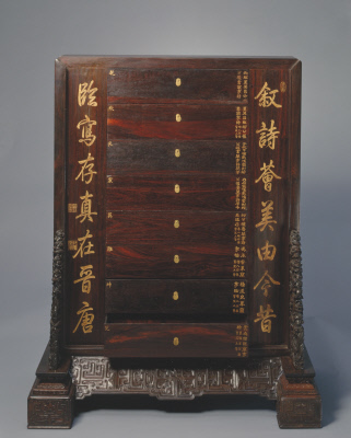 图片[2]-Red sandalwood carved orchid pavilion with eight columns and eight drawers-China Archive